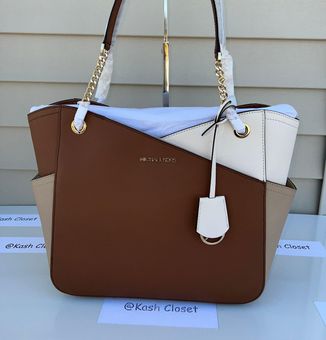 Michael Kors, Bags, Jet Set Large Colorblock Saffiano Leather Tote Bag