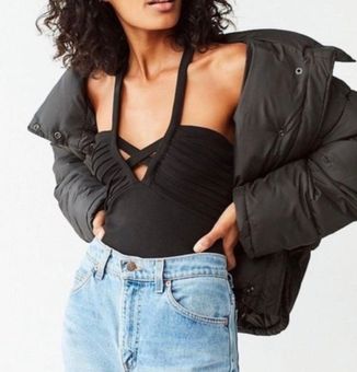 Black Ruched Strappy Top