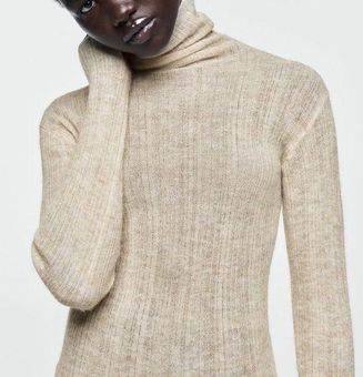 ZARA WOOL AND ALPACA BLEND TURTLENECK SWEATER