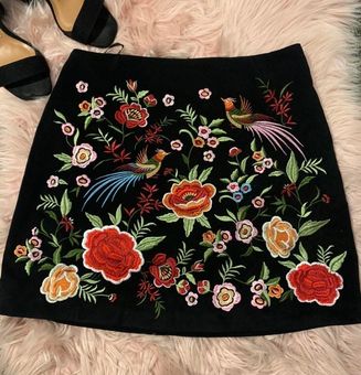 floral embroidered skirt forever 21