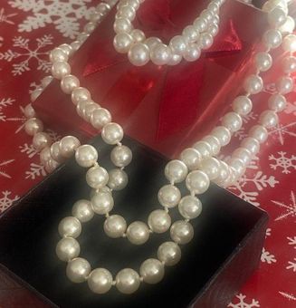 Long Faux Pearl Necklace