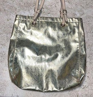 Michael kors metallic gold clearance tote bag