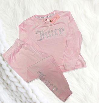 Juicy Couture NWT Light Pink Velour Pajama Loungewear