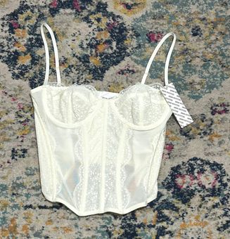 Urban Outfitters Out From Under White Modern Love Corset Size