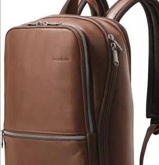 Samsonite leather store slim laptop backpack