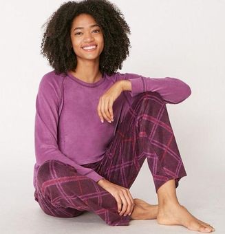 Cuddl Duds FLEECE TWO PIECE PINK GRAPE PURPLE PAJAMA JOGGER LOUNGEWEAR SET  1X - $35 - From Donna