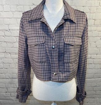 Wild Fable Jacket Cropped Purple Plaid-Medium - $14 New With Tags - From  Rene