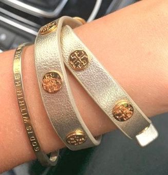 Tory Burch Double Wrap Logo Stud Bracelet Gold - $66 (48% Off Retail) -  From Marlo