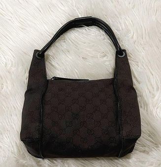 Gucci Vintage GG Monogram Denim Mini Bag Purse Black - $397