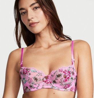 Unlined Balconette Bra - Pink