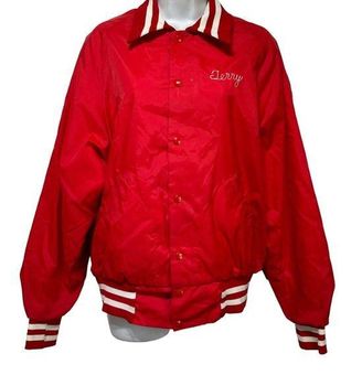 Varsity vintage don alleson womens athletic red baseball jacket Size