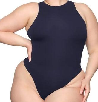 SKIMS, Fits Everybody Low Back Bodysuit, BLUE, Women