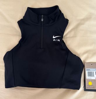 Nike Air Dri-FIT Swoosh Mock Zip Bra Black Size XS - $28 (46% Off Retail)  New With Tags - From Eugenie