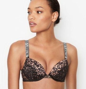 Victoria's Secret VERY SEXY Shine strap Leopard print satin push up bra NEW  32DD Size undefined - $40 New With Tags - From Elizabeth