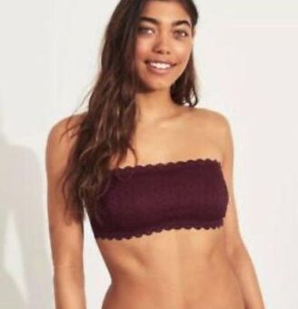 Gilly Hicks by Hollister Maroon Burgundy Lace Bandeau Bra Top