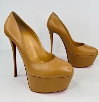 Christian Louboutin Dolly Leather Red Sole Platform Pumps