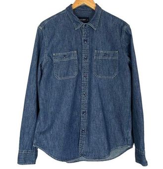 Lucky Brand Chambray Workshirt Shirt Button-Up Dark Wash‎ Women Medium  Denim - $36 - From Jupiter Juniper