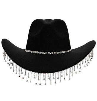 Rhinestone fringe cowboy hat