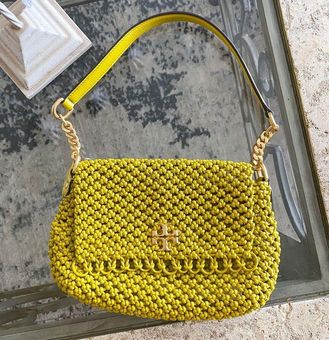 Tory Burch Small Kira Woven Leather Shoulder Bag