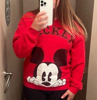 Disney Mickey Red Crewneck Sweatshirt Women's XL - $25 - From Alyssa