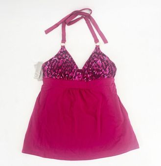 Victorias Secret Size Small Purple Shelf Bra Top Sleeveless Tank Halter  Sequins 