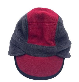 Gap Kids Fleece Winter Hat Beanie Gray Red Brim Size Youth