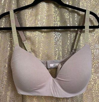 Victoria's Secret Logo Straps Mauve T-Shirt Lightly Lined Wireless Bra, 36D  Size undefined - $17 - From Jessica