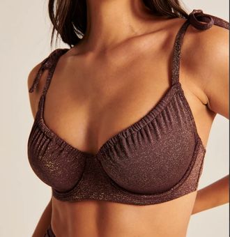 Abercrombie & Fitch NWT Curve Love Tie-Strap Underwire Bikini Top- brown  shimmer Size XL - $52 (20% Off Retail) New With Tags - From roya