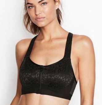 Victoria's Secret Knockout Front Close Sports Bra Black Womens 36DD