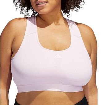 Adidas NWT Plus Size Powerreact Medium Support Sports Bra Pink