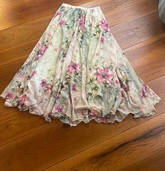 Floral and Frill Maxi Skirt