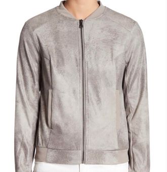 BNCI by Blanc Noir Suede Bomber Gray 50 72 Off Retail