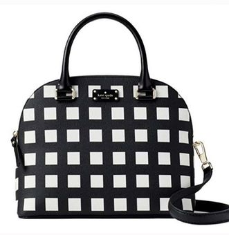Kate Spade Black And White Square Pattern Satchel 150 58