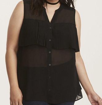 A Size S, 00's Black Sheer Cami Top 