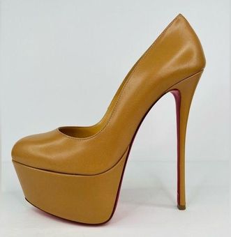 Christian Louboutin Dolly Leather Red Sole Platform Pumps