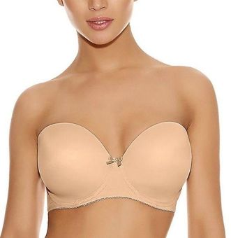 Freya Deco Underwire Strapless Molded Bra Size 32GG Nude Tan Cream - $23 -  From Megan