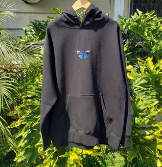 Brandy Melville Black Sweatshirt Butterfly Hoodie One Size