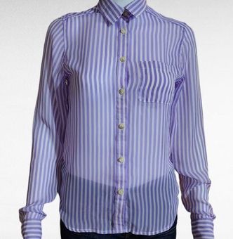 American Eagle lavender stripe sheer button down size xs - $26