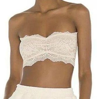 Free People Intimately Bandeau Bra Small Lacey Looks Nude Floral Lingerie  New - $17 New With Tags - From Lori