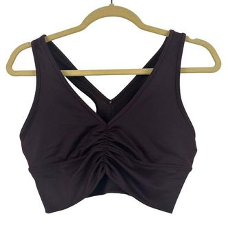 Alo Yoga Maroon Burgundy Sports Bra Small Ruched V-Neck S Athletic Purple -  $35 - From Magnolia