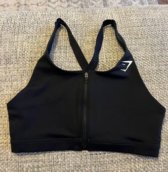 Gymshark front zip black women's sports bra size small - $22 - From Jessica