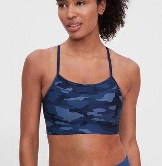 GapFit Racerback Blackout Technology Ribbed Sports Bra Size M