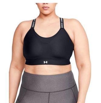 Under Armour Black sports bra with hook back, cross back adjustable straps,  excellent condition, size large Armpit to armpit is 17 inches - $24 - From  Sherri