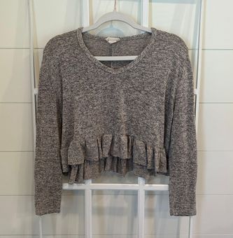 Rae Cropped Sweater - Grey