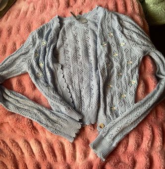 Tilly's Sky And Sparrow Blue Pointelle Cardigan Size M - $11 - From Heidi