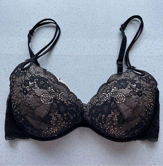 Victoria's Secret, Intimates & Sleepwear, Victorias Secret Black Lace  Push Up Bra 34 Ddd