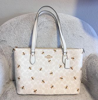 Coach White Leather Gallery Tote Coach