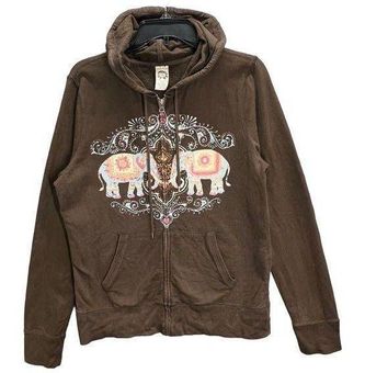 Lucky Brand Brown Hooded Sweaters