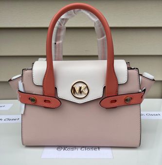 Michael Kors Carmen Medium Color-Block Saffiano Leather Belted