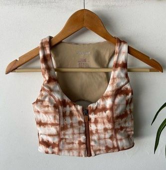 Tiger Mist Active XS Brown Tie Dye Zip Front Cutout Back Sports Bra - $28 -  From Juju